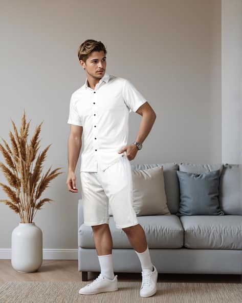 Buy Off White Co-ord Sets for Men by Shein Online