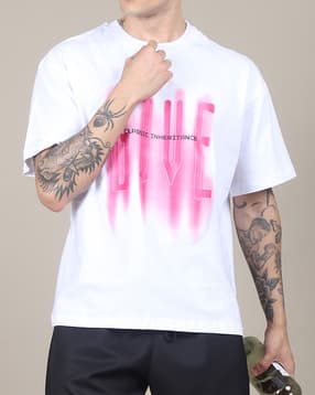 Shein Drop Shoulder Typographic Chest Print Crew Tshirt-picture-32
