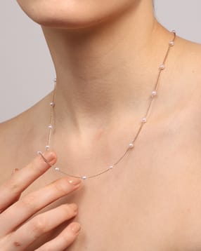 Shein Women Golden Lobster Clasp Pearl Chain Necklace-picture-30