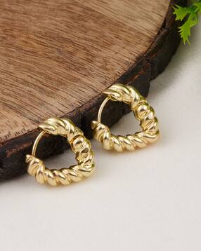 Shein Twisted Rope Design Push-Back Closure Hoop Earrings-picture-11