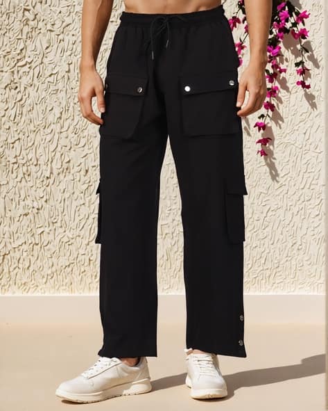 Shein Full Length Low Rise Buttoned Ankle Cargo Pants