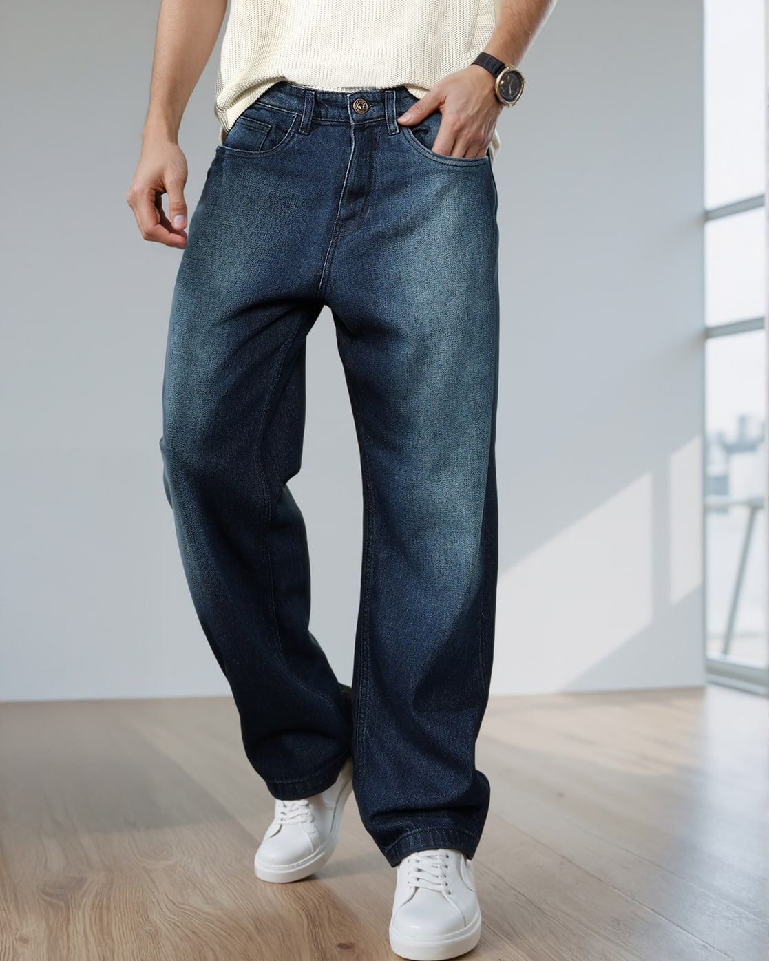 Buy Dark Blue Jeans for Men by Shein Online