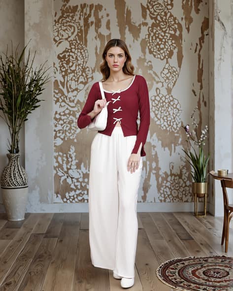 Buy Maroon Tops for Women by Shein Online | sheinindia.in