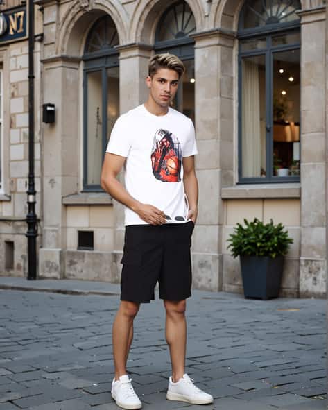 Buy Black Shorts 3/4ths for Men by Shein Online