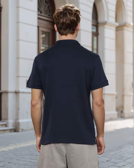 Shirt Shein Polo Neck Buy Navy Tshirts For Men By Shein Online