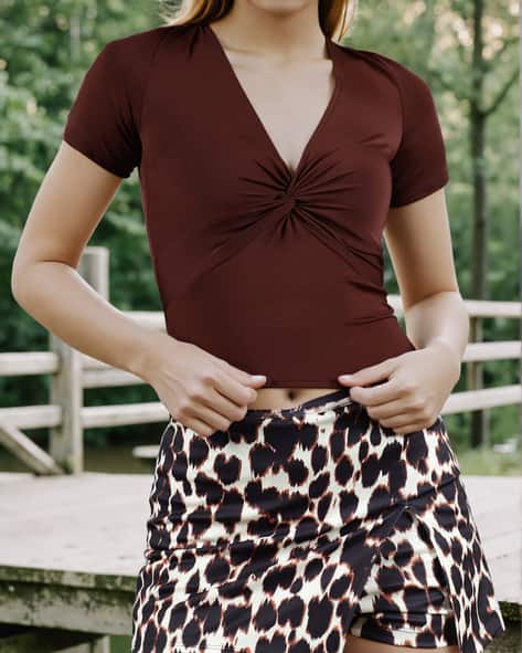 Buy Coffee Brown Tops for Women by Shein Online