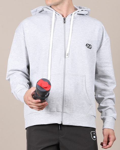 Buy Grey Melange Sweatshirt Hoodies for Men by Shein Online