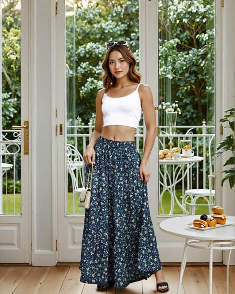 Buy Navy Skirts for Women by Shein Online | sheinindia.in
