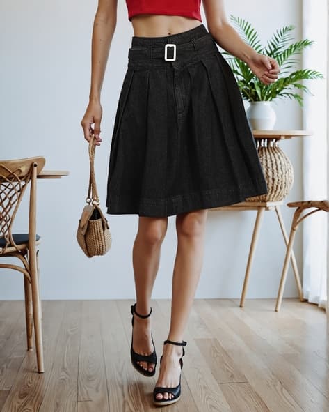 Buy Black Charcoal Skirts for Women by Shein Online