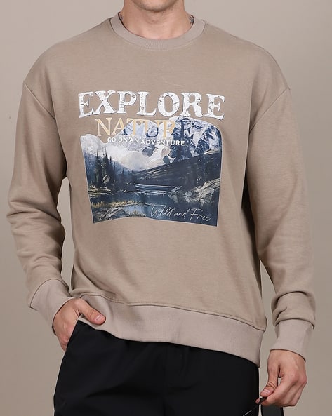 Buy Beige Gold Sweatshirt Hoodies for Men by Shein Online - Main Image