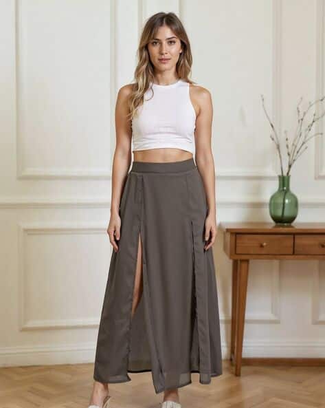 Buy Grey Skirts for Women by Shein Online | sheinindia.in