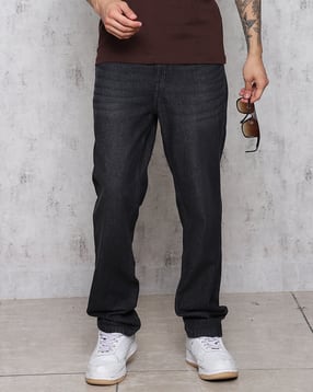 Shein Full Length Fly With Button Closure Mid Wash Jeans-picture-44