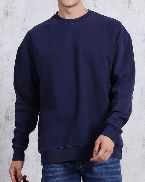 Buy Navy Blue Sweatshirt Hoodies for Men by Shein Online