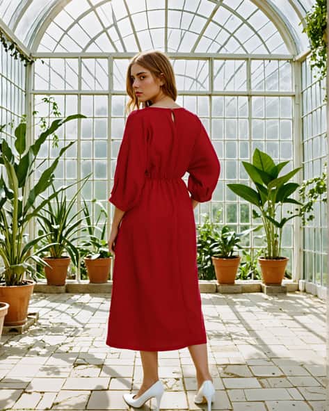 SHEIN ワンピース5.6 Buy Red Dresses for Women by Shein Online | sheinindia.in