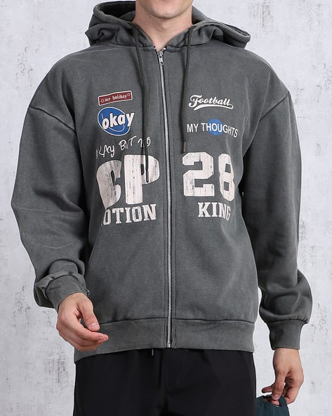 Fleece Shein Drop Shoulder Zipper Up Hooded Sweatshirt Buy Olive