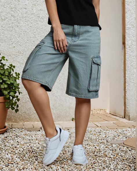 Buy Mid Blue Shorts for Women by Shein Online