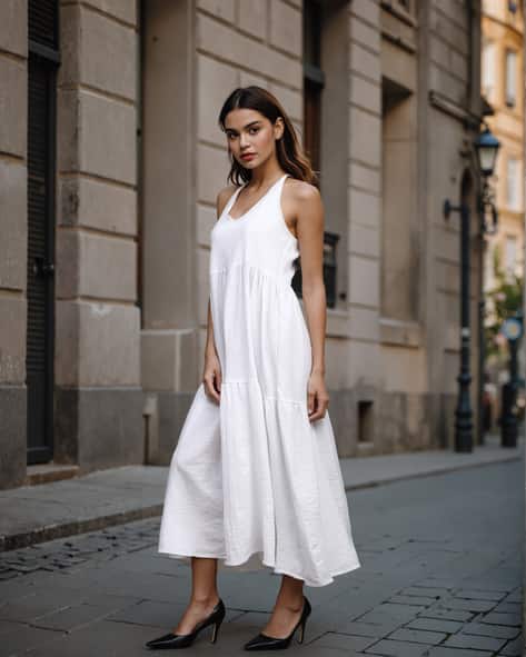 Buy White Dresses for Women by Shein Online | Ajio.com