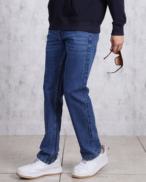 Shein Full Length Fly With Button Closure Stone Wash Jeans-picture-29
