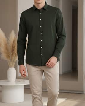 Shein Medium Length Spread Collar Full Sleeve Shirt-picture-19