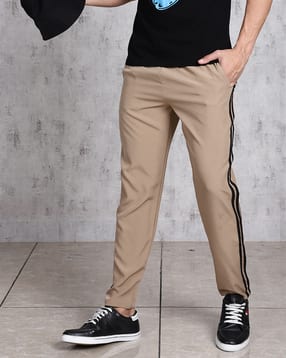 Shein Ankle Length Low Rise Contrast Side Striped Track Pants-picture-33