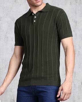 Shein Medium Length Short Sleeve Textured Polo Tshirt-picture-11