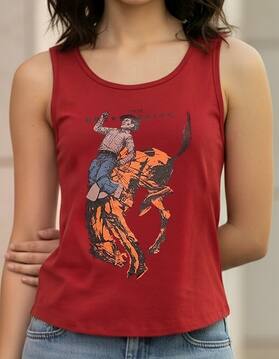 Shein Sleeveless Graphic Front Print Curved Hem Tank Top-picture-14