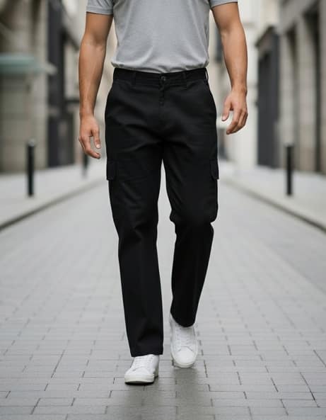 Buy Black Trousers Pants for Men by Shein Online - Main Image
