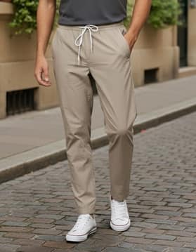 Shein Ankle Length Elasticated Drawstring Waist Low Rise Pants-picture-10