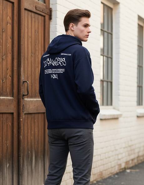 Buy Navy Blue Sweatshirt & Hoodies for Men by Shein Online