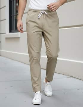 Shein Ankle Length Elasticated Drawstring Waist Low Rise Pants-picture-14