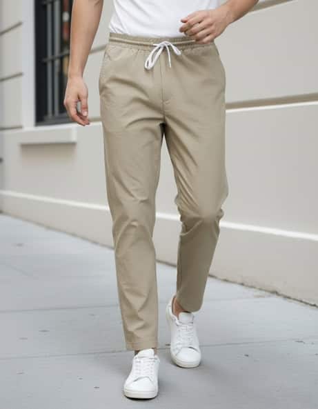 Shein Men Ankle Length Elasticated Drawstring Waist Pants