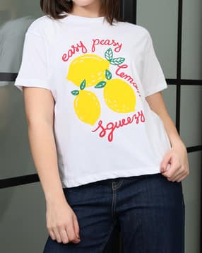Shein Drop Shoulder Graphic Front Print Crew Tshirt-picture-22