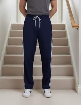 Shein Low Rise Contrast Striped Straight Track Pants-picture-29