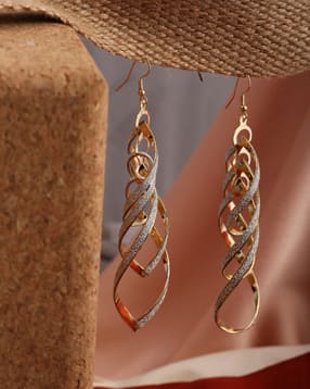 Shein Layered Swirl Design Earwire Closure Dangler Earrings-picture-41