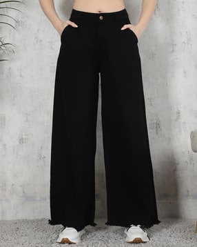 Shein Fly With Button Closure Clean Wash Frayed Hem Jeans