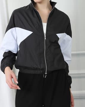 Shein Drop Shoulder Panelled Colour-Block Track Jacket-picture-36