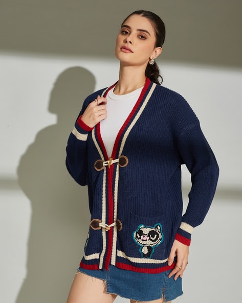 Buy Navy Blue Sweaters & Cardigans for Women by Shein Online