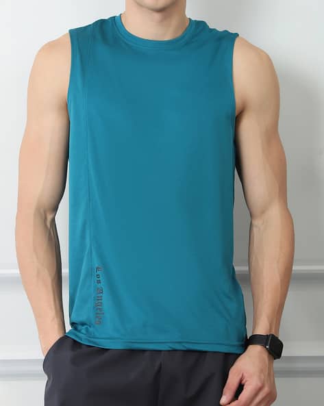Shein Activewear Typographic Placement Print Singlet Crew Tshirt