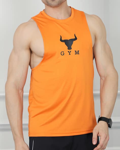 Shein Activewear Sleeveless Graphic Chest Print Singlet Crew Tshirt