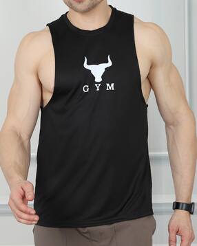 Shein Activewear Sleeveless Graphic Chest Print Singlet Crew Tshirt-picture-15