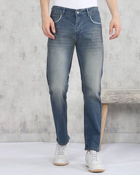 Shein Ankle Length Light Distressed Mid Wash Jeans-picture-19