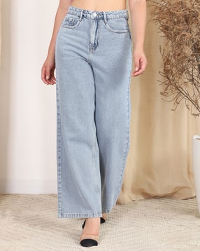 Shein Full Length Fly With Button Closure Stone Wash Jeans-picture-18