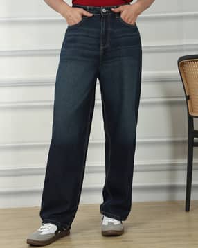Shein Full Length Fly With Button Closure Mid Wash Jeans