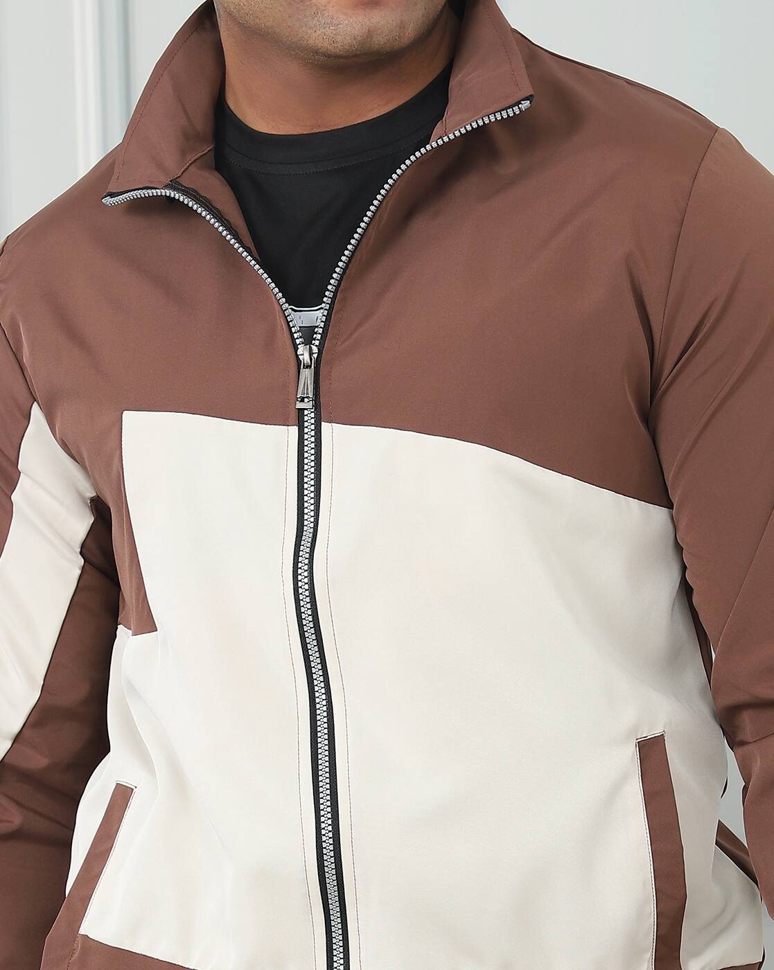 Okinawa Prefecture Shein Brown Zip Up Buy Coffee Brown Jackets