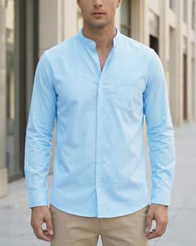 Shein Mandarin Collar Full Sleeve Chest Pocket Shirt-image-38
