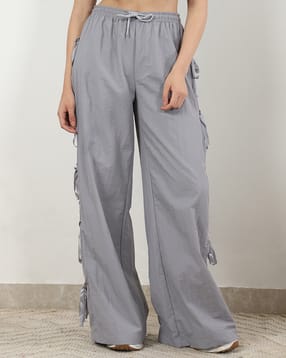 Shein Full Length High Rise Bow Tie-Up Detail Pants-picture-25