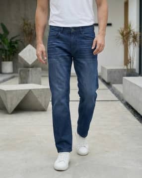 Shein Full Length Fly With Button Closure Mid Wash Jeans-picture-13