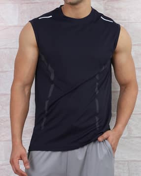 Shein Activewear Sleeveless Graphic Placement Print Crew Tshirt