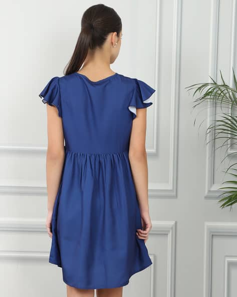 lace trimmed floral dress Floral Lace Trim Long Sleeve Dress