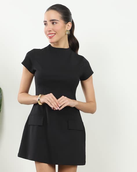 shein short formal dresses SHEIN Belle Contrast Lace Asymmetrical Hem Dress